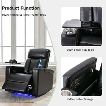 UFINEGO Power Recliner Chair with USB and Cup Holders