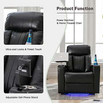 UFINEGO Power Recliner Chair with USB and Cup Holders