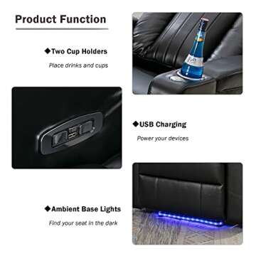 UFINEGO Power Recliner Chair with USB and Cup Holders