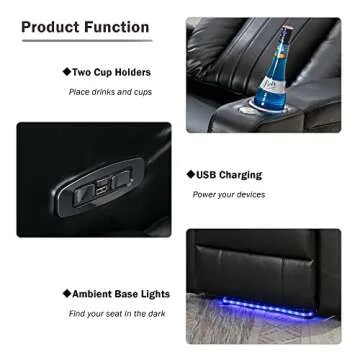 UFINEGO Power Recliner Chair with USB and Cup Holders