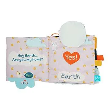 Manhattan Toy Little Rocket Finds Home Soft Activity Crinkle Book for Baby & Toddler with Tethered Characters Small