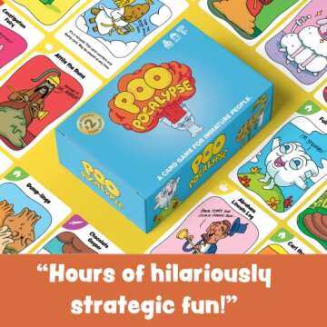 Poo Pocalypse - The Hilarious Card Game for Immature People - Easy and Strategic Family-Friendly Party Game for Adults, Teens & Kids - 2-4 Players