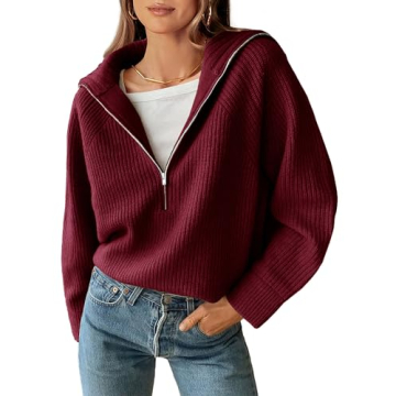 BTFBM Women’s Casual Half Zip Sweater - Soft, Stylish, and Versatile