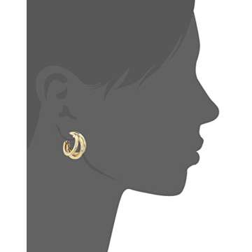 Anne Klein Women's Gold Multi Tube C Hoop Earrings