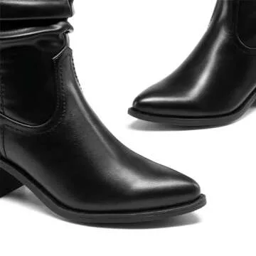 Trendy DREAM PAIRS Women's Cowgirl Chunky Heel Boots