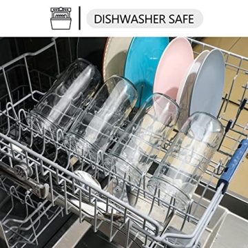 NETANY 4 Pack Glass Cups Set - Stylish & Functional Drinkware