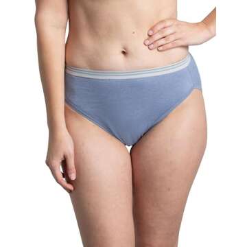 Fruit of the Loom Women's Eversoft Cotton Brief Underwear, Tag Free & Breathable, Available in Plus ...