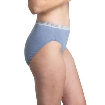 Fruit of the Loom Women's Eversoft Cotton Brief Underwear, Tag Free & Breathable, Available in Plus Size, Hi Cut Blend-10 Pack-Colors May Vary, 7
