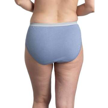 Fruit of the Loom Women's Eversoft Cotton Brief Underwear, Tag Free & Breathable, Available in Plus Size, Hi Cut Blend-10 Pack-Colors May Vary, 7
