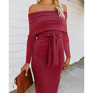 Teeuiear Off Shoulder Bodycon Dress for Elegant Occasions