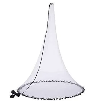 BASSDASH American Saltwater Fishing Cast Net 3/8 1/4-Inch Mesh 4ft 6ft 8ft Radius, 1-Pound Per Foot,...