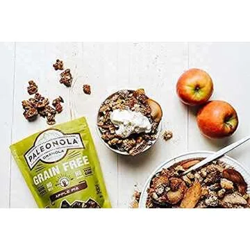 Paleonola – Grain Free Granola – Non-GMO, Grain, Soy, Gluten, Dairy Free – Low Carb Protein Snack, Original, Apple Pie, Maple Pancake Variety 3 Pack