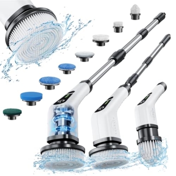 Leebein Electric Spin Scrubber: 8 Brush Heads & Dual Speed