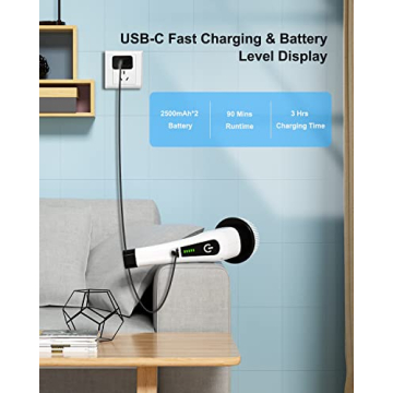 Leebein Electric Spin Scrubber: 8 Brush Heads & Dual Speed