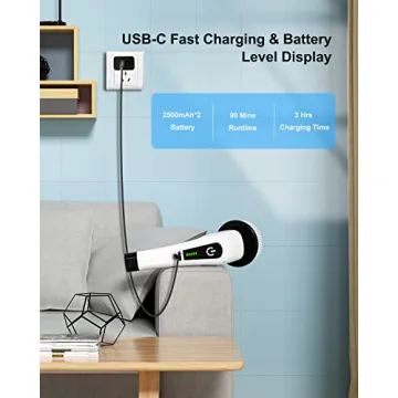 Leebein Electric Spin Scrubber: 8 Brush Heads & Dual Speed