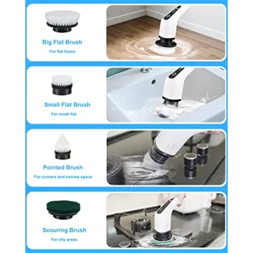 Leebein Electric Spin Scrubber: 8 Brush Heads & Dual Speed