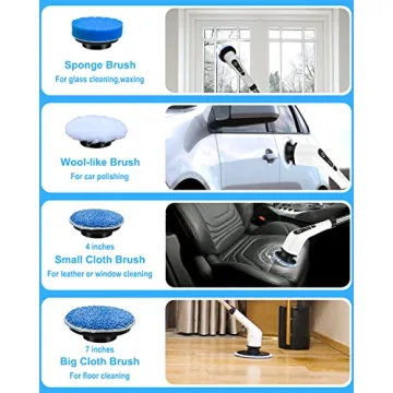 Leebein Electric Spin Scrubber: 8 Brush Heads & Dual Speed