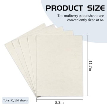 50/100 Sheets A4 FIVEIZERO Natural Mulberry Paper
