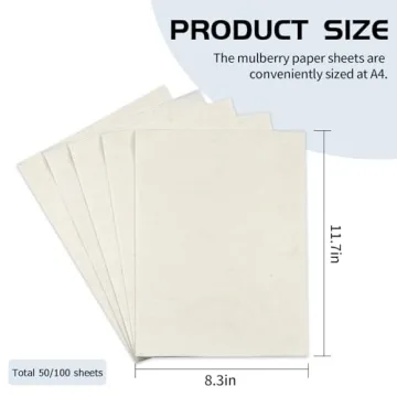 50/100 Sheets A4 FIVEIZERO Natural Mulberry Paper