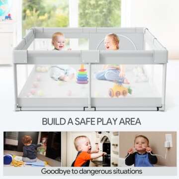 Fodoss Baby Playpen for Safe Toddler Play 47x47