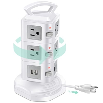 Desktop Power Strip Tower with Fast USB Charging
