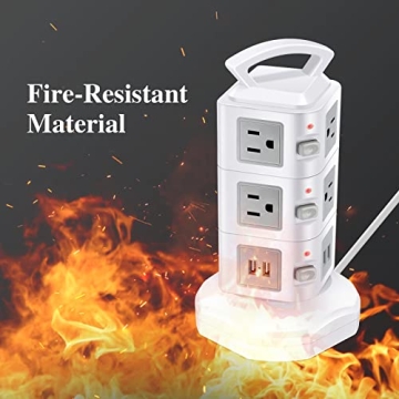 Desktop Power Strip Tower with Fast USB Charging