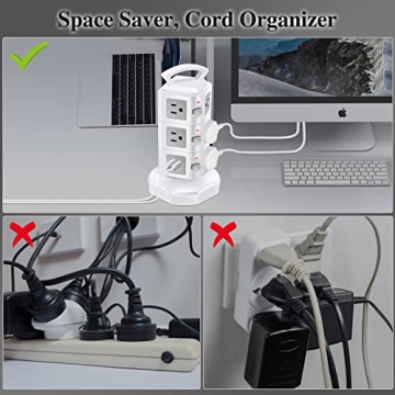 Desktop Power Strip Tower with Fast USB Charging