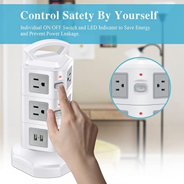 Desktop Power Strip Tower with Fast USB Charging