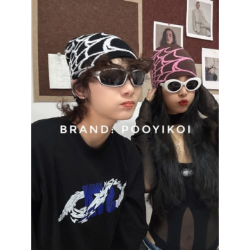 Pooyikoi Y2K Gothic Spider Pattern Knitted Beanie