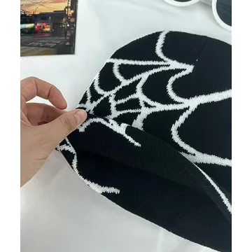Pooyikoi Y2K Gothic Spider Pattern Knitted Beanie