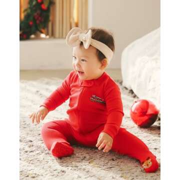 VAENAIT BABY Matching Christmas Pajamas For Family Xmas Pjs Holiday Matching Cute Deer 0-3M