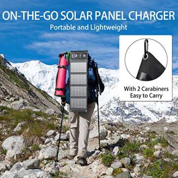 ELECAENTA 30W Solar Panel Charger with 3 USB Ports, PD 18W USB C Fast Charging, IPX5 Waterproof, Foldable Portable ETFE Solar Charger for iPhone, iPad, Samsung Galaxy, LG and Camping Backpacking