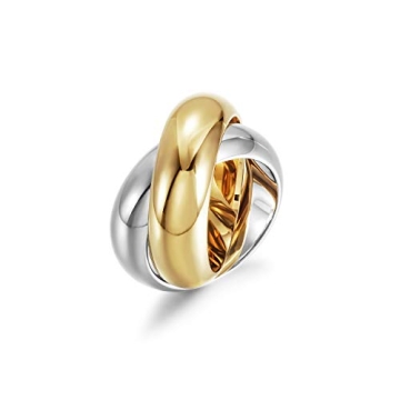 CIUNOFOR 14K Gold Plated Ring Simulated Diamond CZ Cocktail Rings for Women Gold Statement RingsWide...