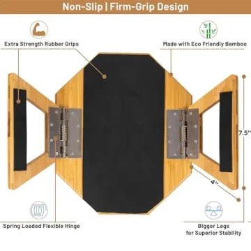 Stable Foldable Bamboo Couch Arm Table for Small Spaces