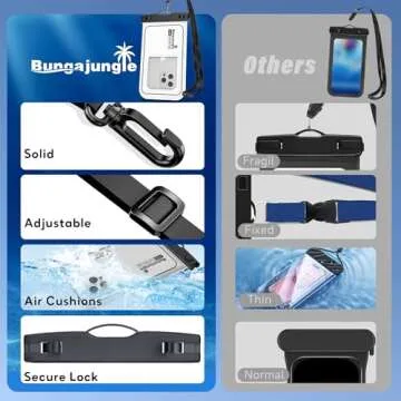 Waterproof Phone Pouch - 2 Pack IP68 Floating Waterproof Phone Case, Dry Bag Beach Cruise Essentials 2025 with Adjustable Lanyard for iPhone 16 Pro Max / 15 Pro / Galaxy S24 S23 (Black and White)