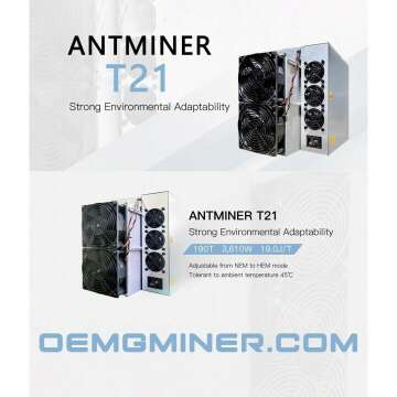 Antminer T21 190T Bitcoin Miner - SHA-256 Algorithm