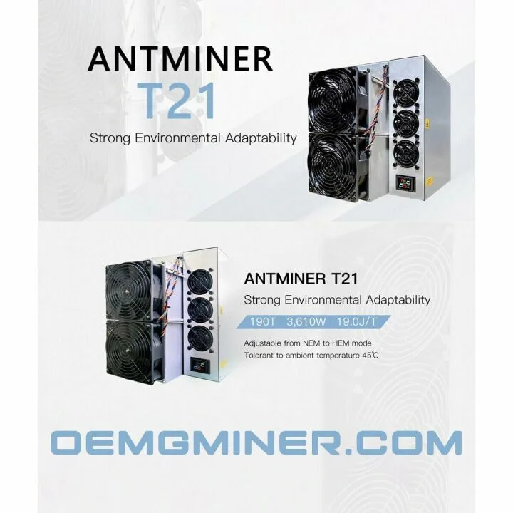 Antminer T21 190T Bitcoin Miner - SHA-256 Algorithm