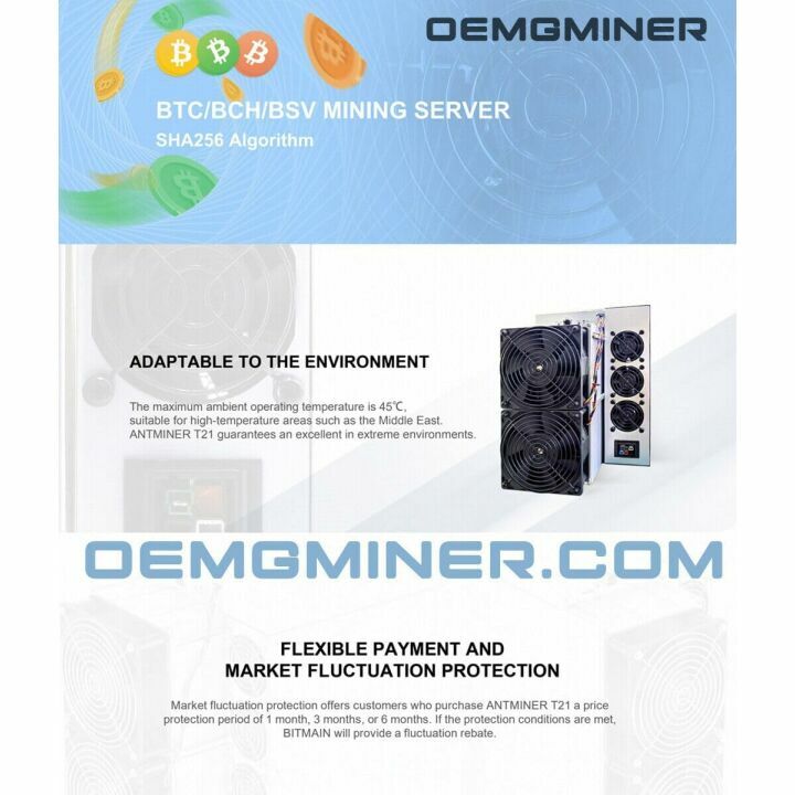 Antminer T21 190T Bitcoin Miner - SHA-256 Algorithm
