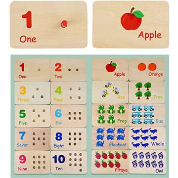 MIKNEKE Montessori Counting Peg Board for Kids Educational Fun