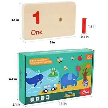 MIKNEKE Montessori Counting Peg Board for Kids Educational Fun