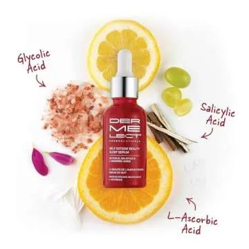 Dermelect Cosmeceuticals Self-Esteem Beauty Sleep Serum for Face - Glycolic Acid, Salicylic Acid, L-Ascorbic Acid, Resurfacing Serum for Acne Spots, Pores, Wrinkles, 1 oz