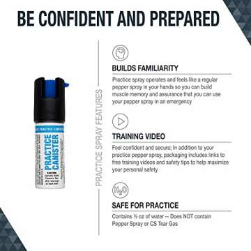 SABRE Practice Spray with Twist Lock, Inert Water-Based Formula, 10-Foot (3-Meter) Range, Helps to Build Confidence, Muscle Memory, and Familiarity