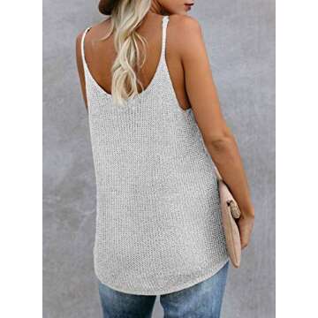 HUUSA Sexy Flowy Tank Tops for Women Summer Fashion Casual Loose Ribbed Knit Sleeveless Cami Shirts ...