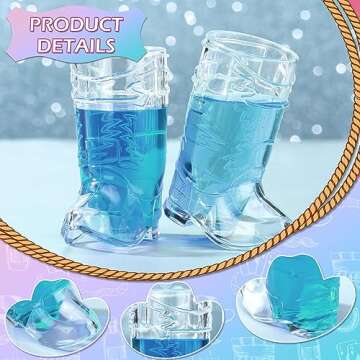 Vesici Mini Cowgirl Hat & Boot Shot Glass Set for Parties