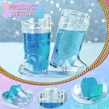 Vesici Mini Cowgirl Hat & Boot Shot Glass Set for Parties