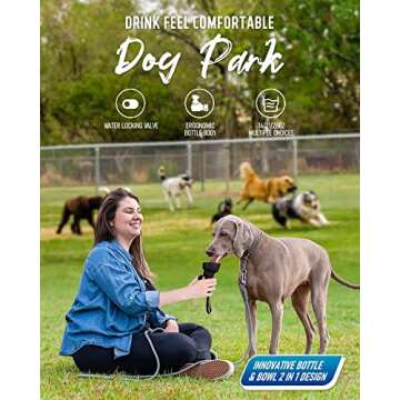 lesotc Dog Water Bottle, Portable Dog Water Dispenser, Leak Proof Dog Travel Water Bottle Squeeze Pet Water Bottle with Bowl for Outdoor Walking, Hiking, Travel, BPA-Free, Lightweight