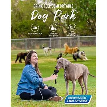 lesotc Dog Water Bottle, Portable Dog Water Dispenser, Leak Proof Dog Travel Water Bottle Squeeze Pet Water Bottle with Bowl for Outdoor Walking, Hiking, Travel, BPA-Free, Lightweight