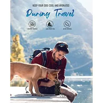 lesotc Dog Water Bottle, Portable Dog Water Dispenser, Leak Proof Dog Travel Water Bottle Squeeze Pet Water Bottle with Bowl for Outdoor Walking, Hiking, Travel, BPA-Free, Lightweight