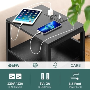 Yoobure LED Nightstand with USB Charging Station
