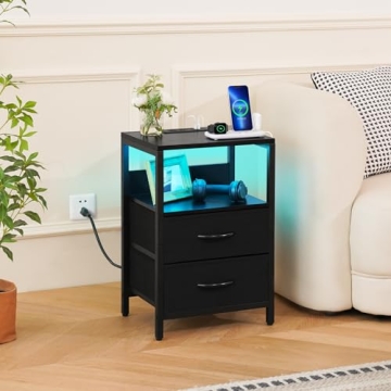Yoobure LED Nightstand with USB Charging Station